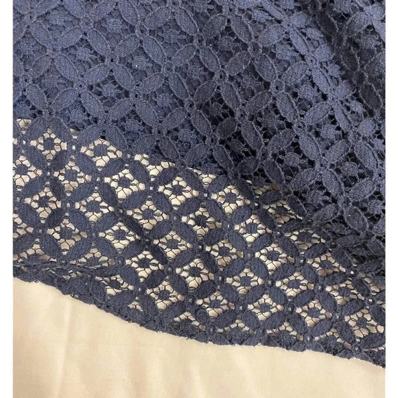 Michael Kors Grommet Neck Dark Blue Lace Sleeveless Dress Size 10 - Picture 7 of 9